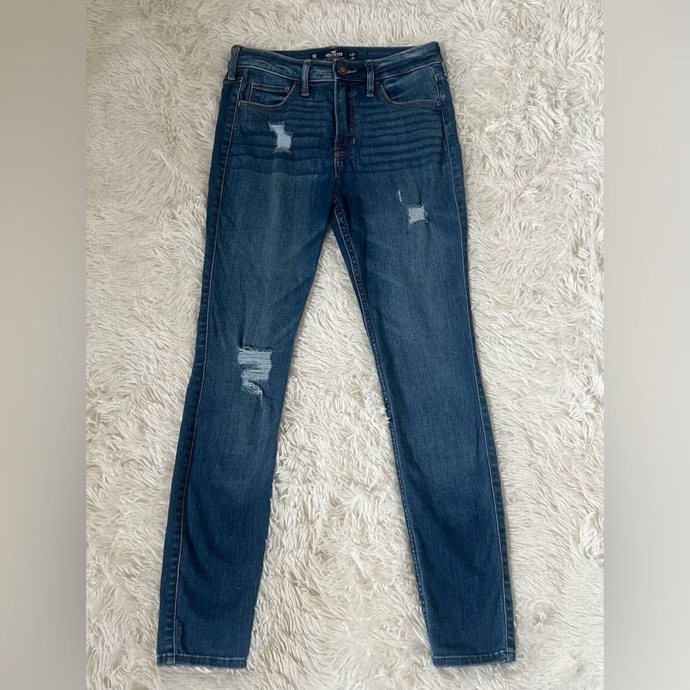 Hollister High-Rise Super Skinny Distressed Jeans